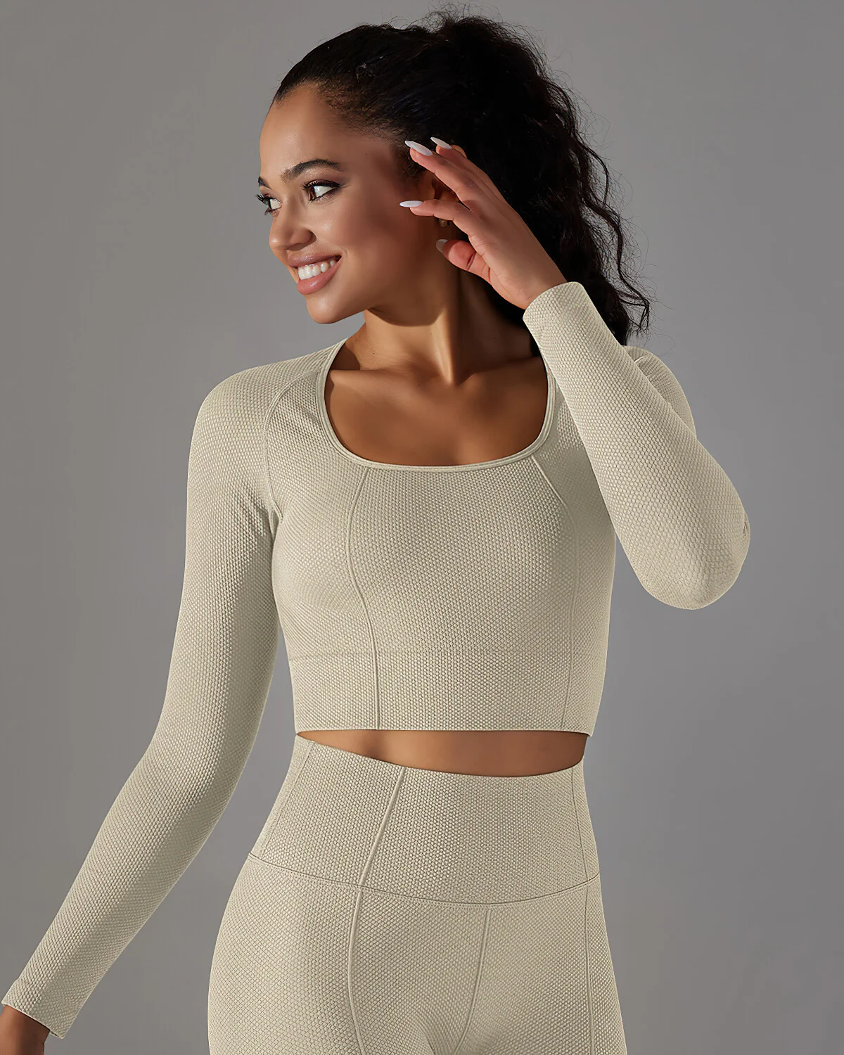 Alodia Long Sleeve - Beige - Image 5