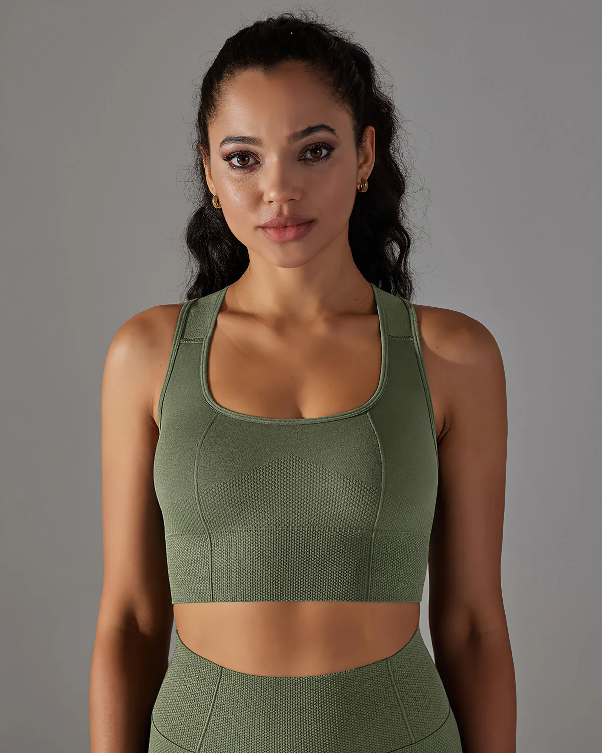 Alodia Racerback Sports Bra - Army Green - Image 5