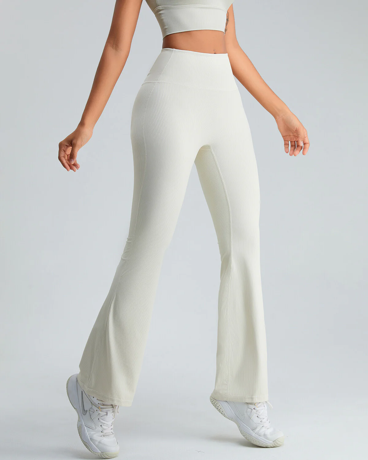 Christina Flare Leggings - Beige - Image 3
