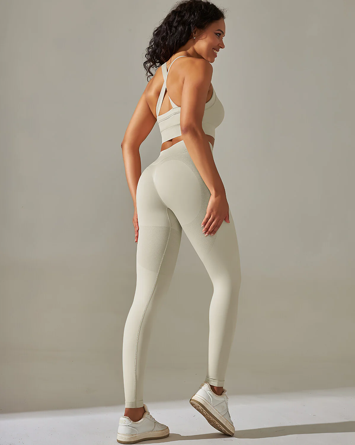 Cleo Seamless Leggings - Light Grey - Image 6