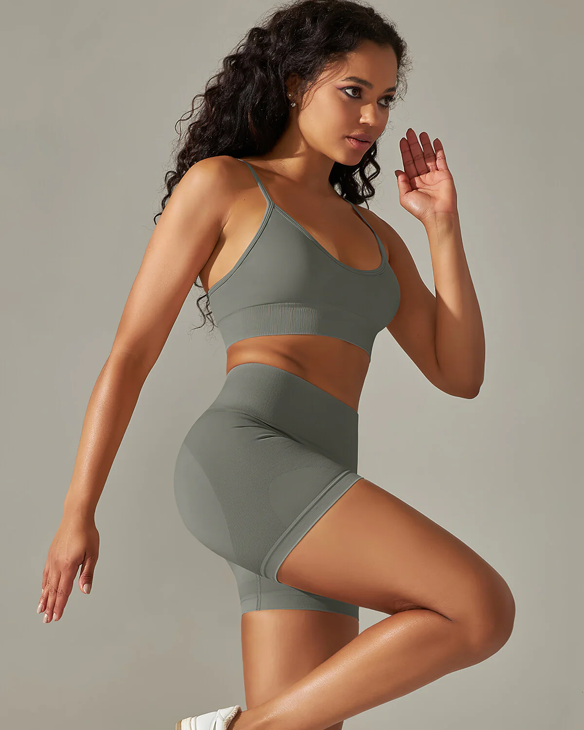Cleo Seamless Shorts - Grey - Image 8