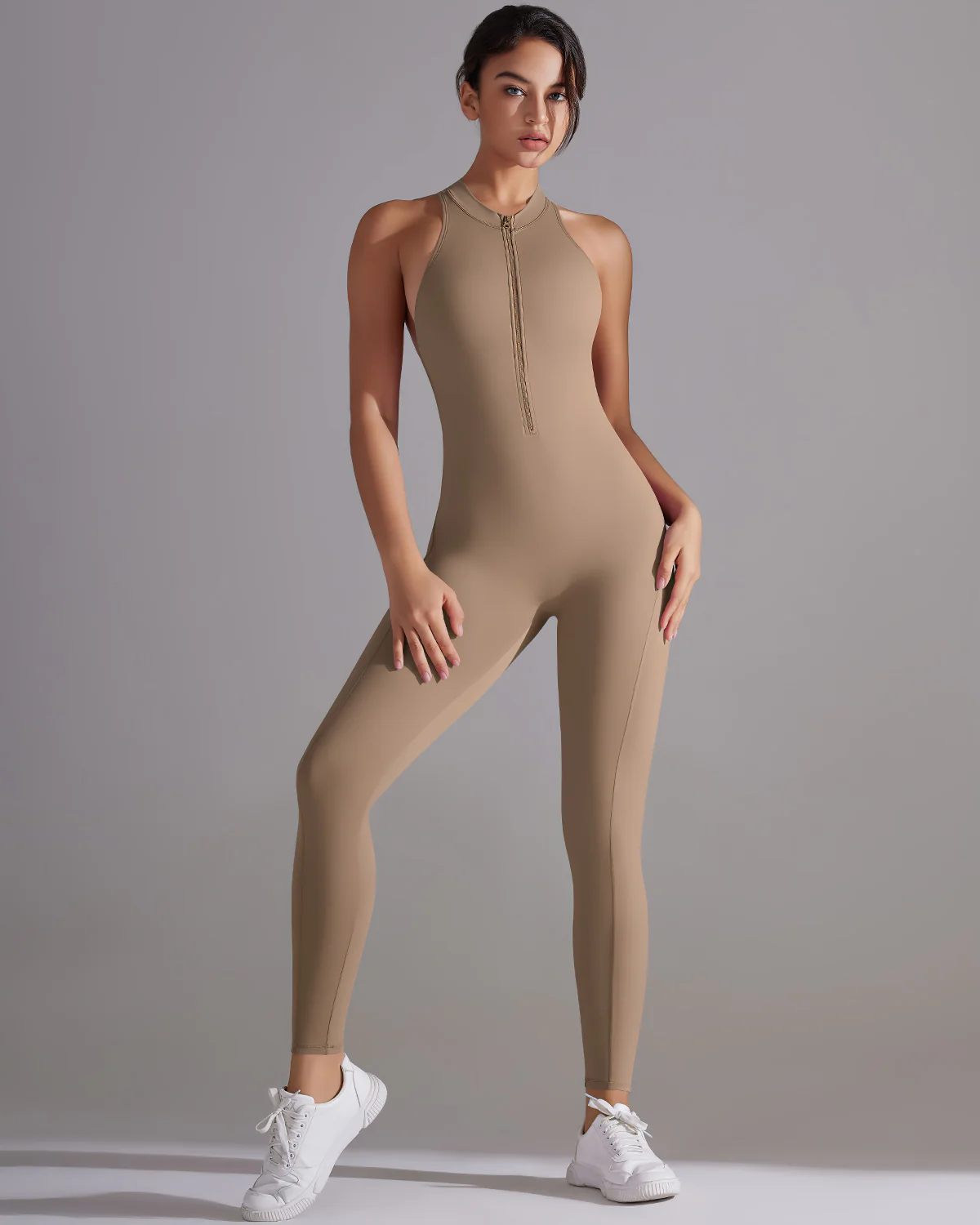 Coralie Seamless Scrunch Jumpsuit - Toffee - Image 4