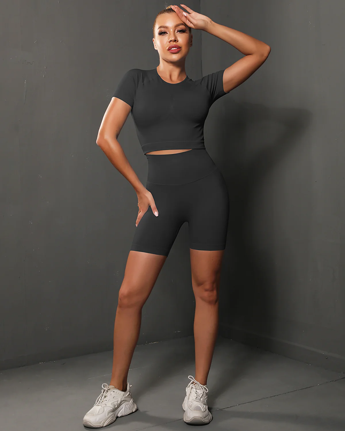 Ella Seamless Shorts - Mine Shaft - Image 8