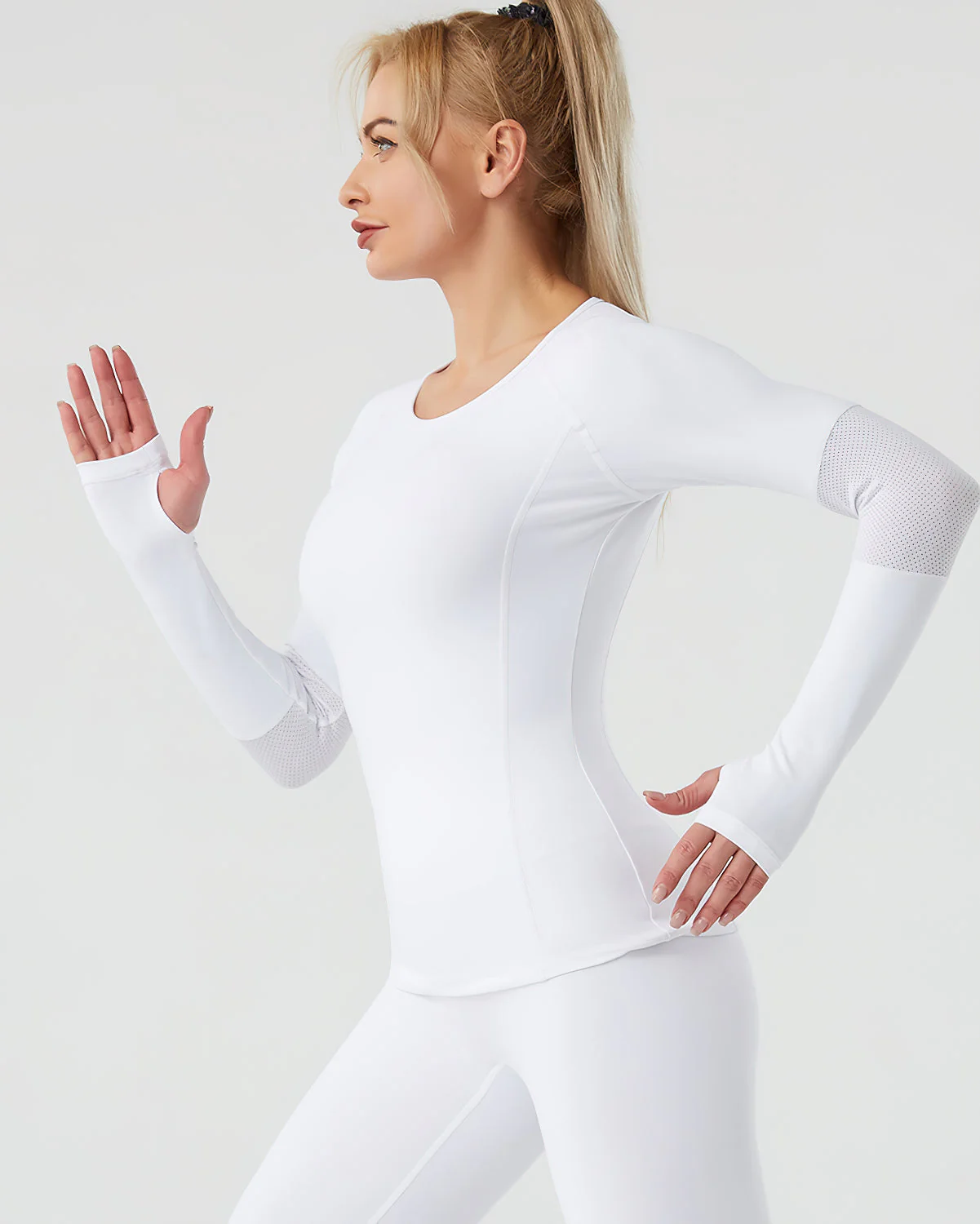 Elliot Mesh Long Sleeve - White - Image 3