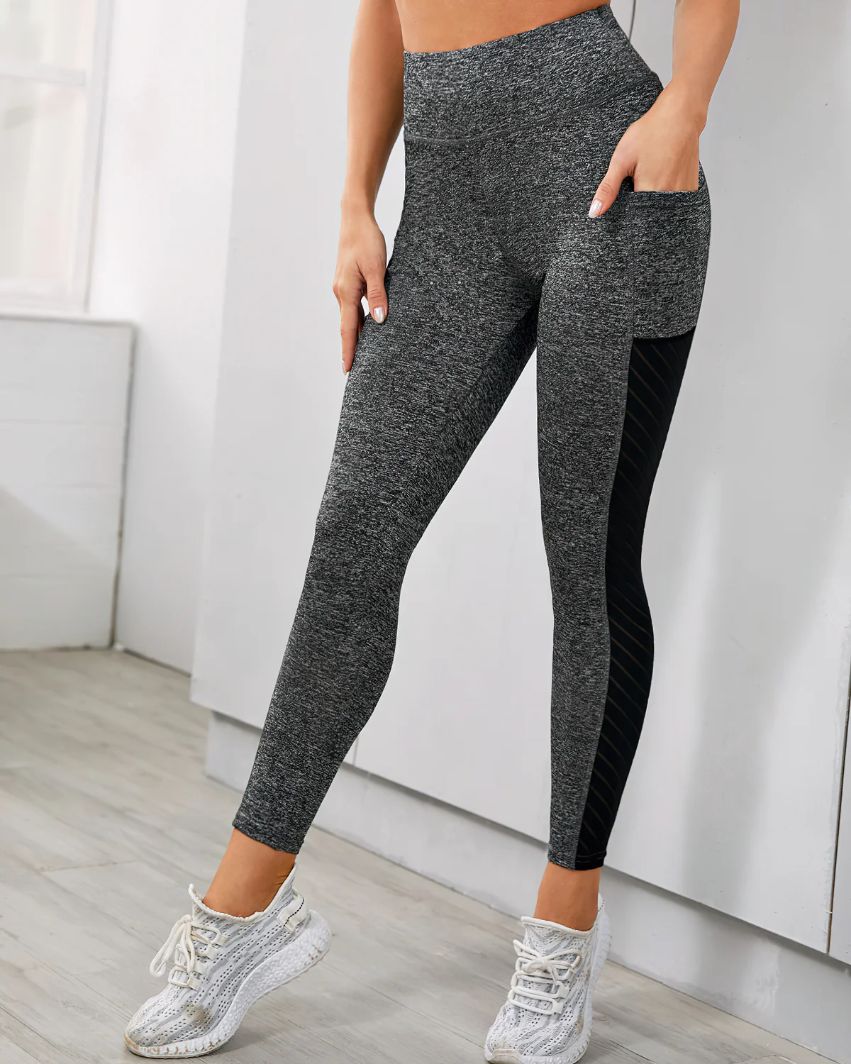Evelyn Pocket Leggings - Heather Grey - Image 3