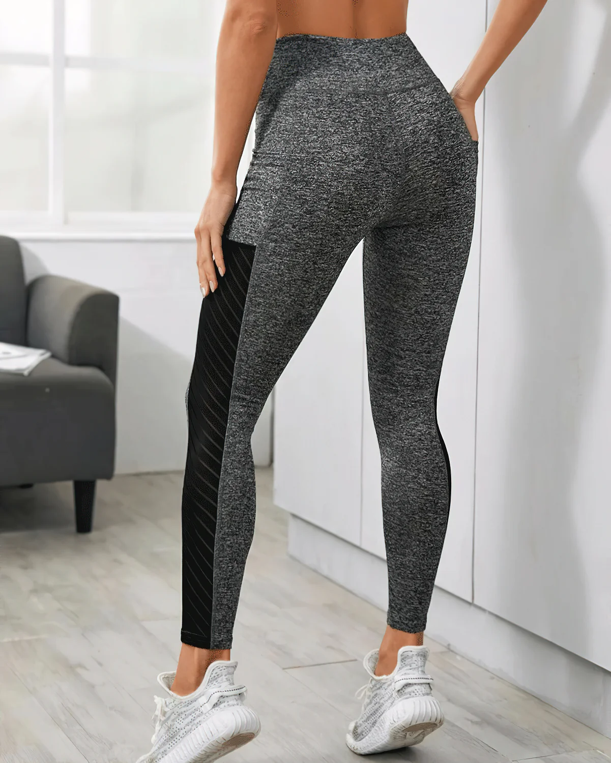 Evelyn Pocket Leggings - Heather Grey - Image 4