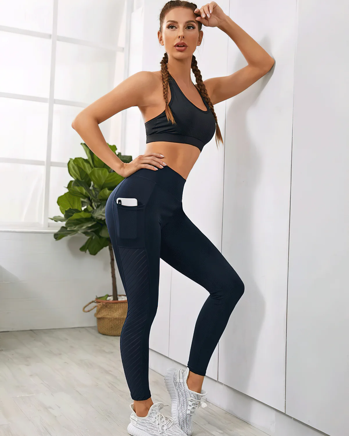 Evelyn Pocket Leggings - Navy - Image 5