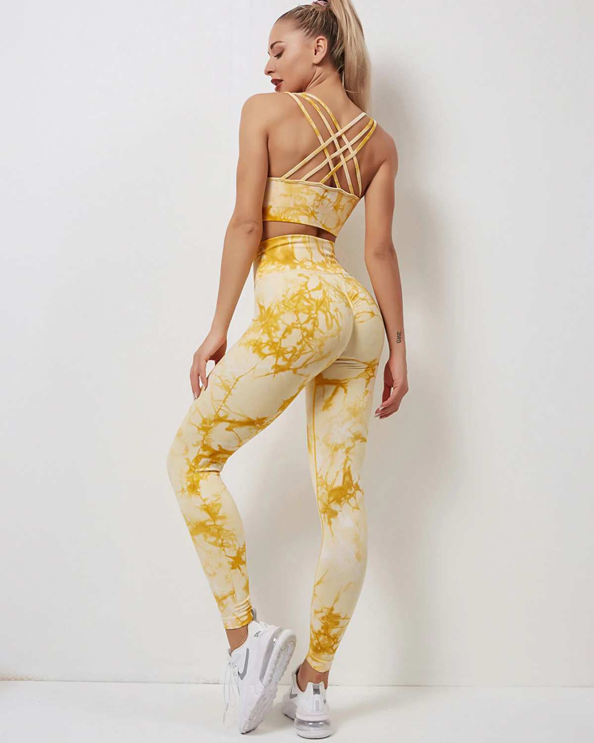 Fojo Dye Seamless Scrunch Leggings - Yellow - Image 7