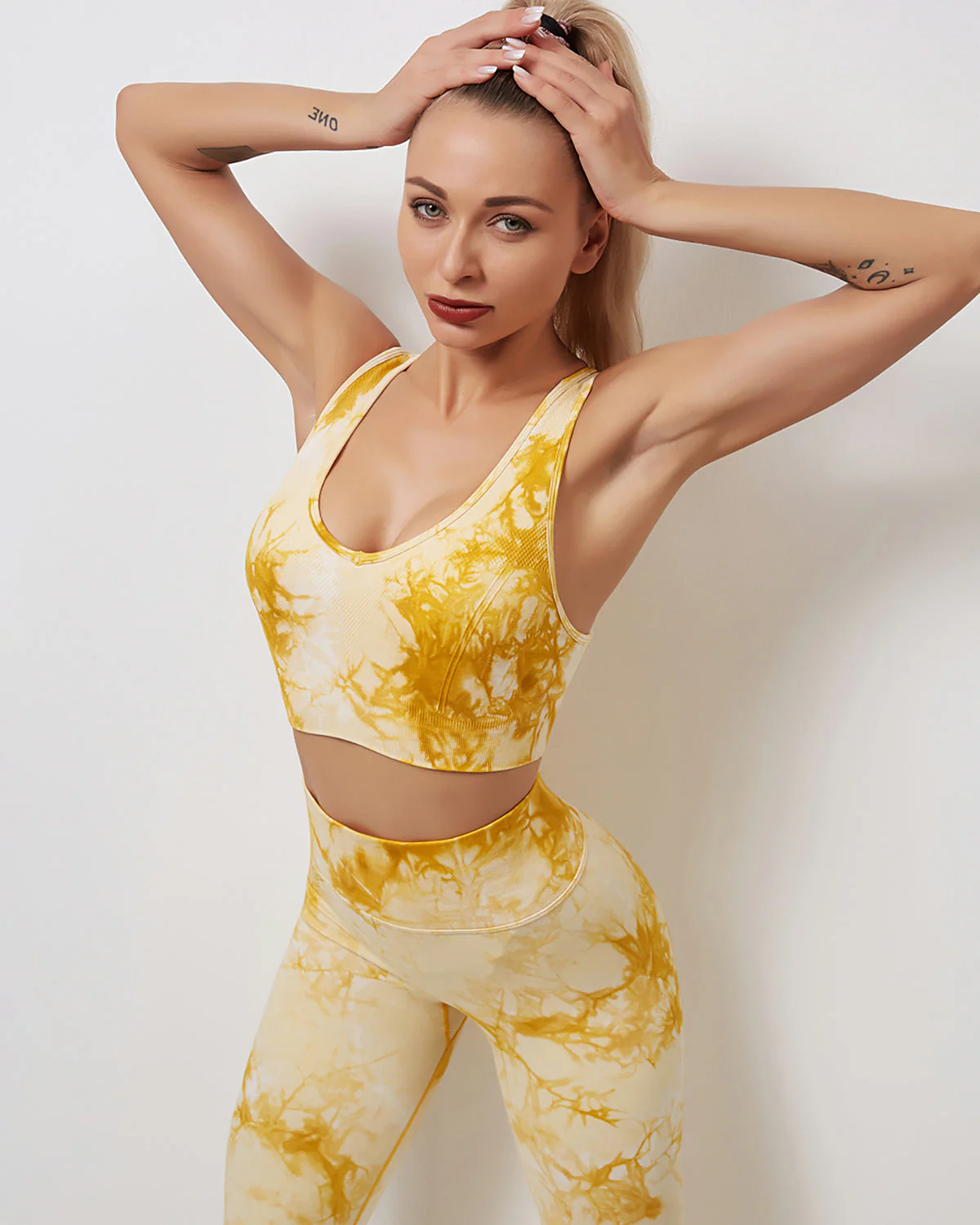 Fojo Dye Sports Bra - Yellow - Image 4