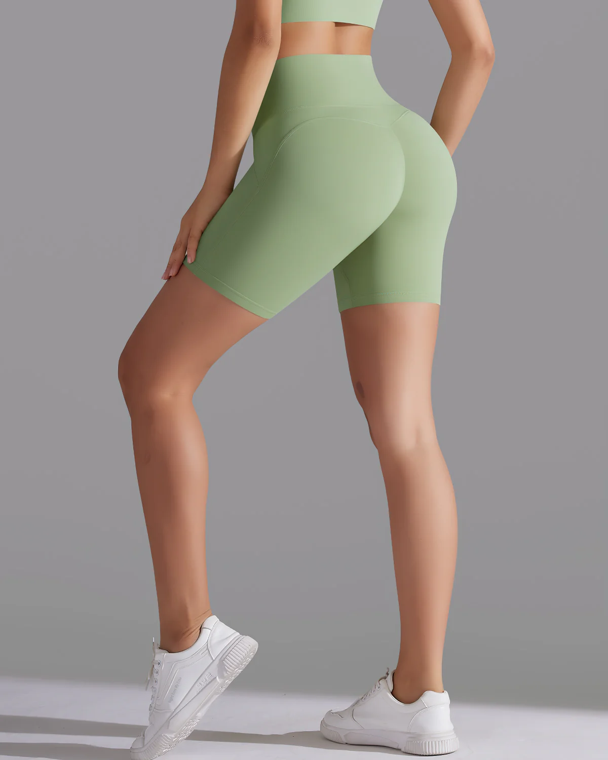 Giselle Seamless Shorts - Sage Green - Image 2