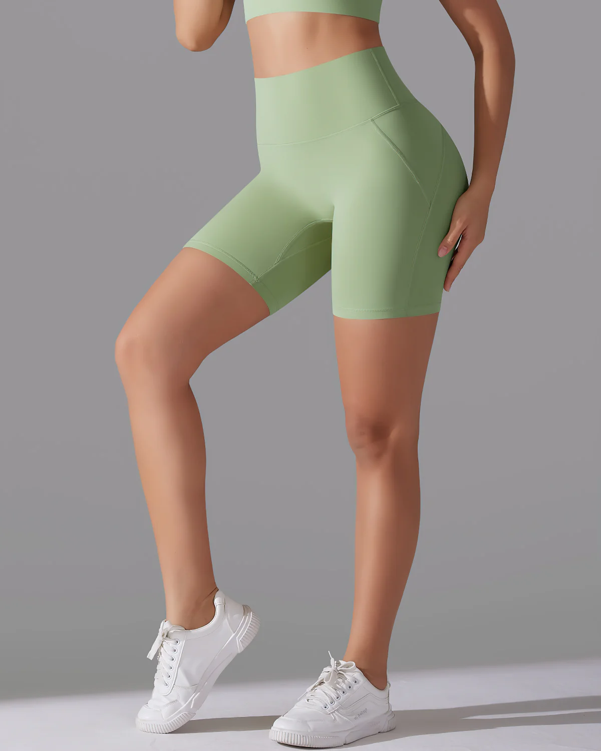 Giselle Seamless Shorts - Sage Green - Image 4
