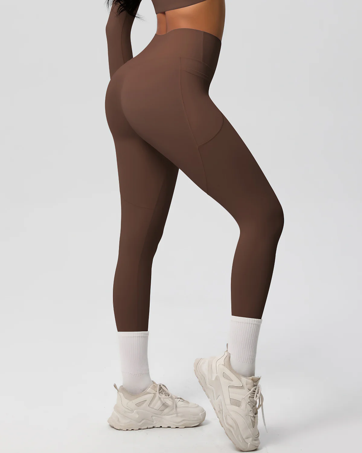 Gwen Pocket Leggings - Brown - Image 4