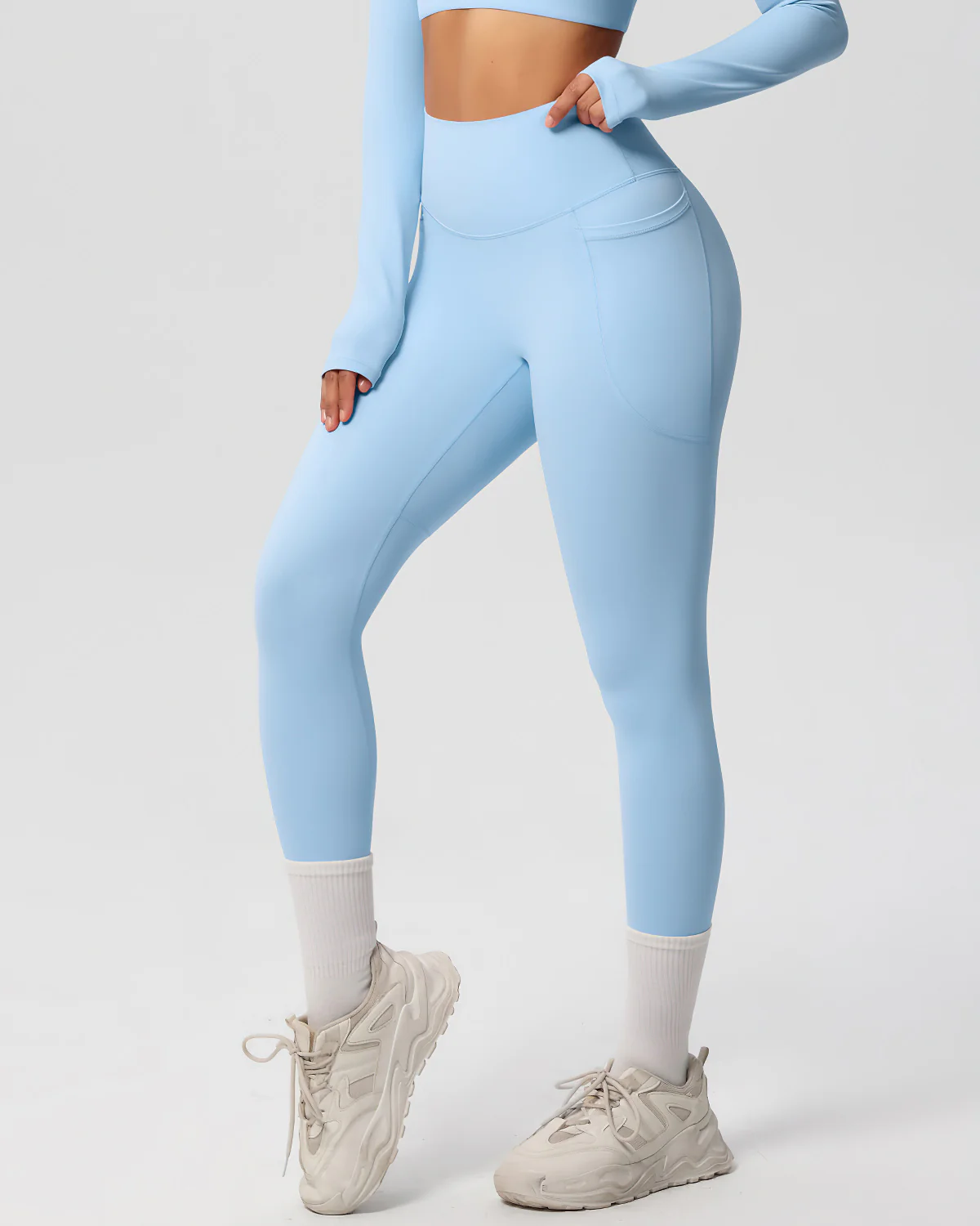Gwen Pocket Leggings - Sky Blue - Image 5