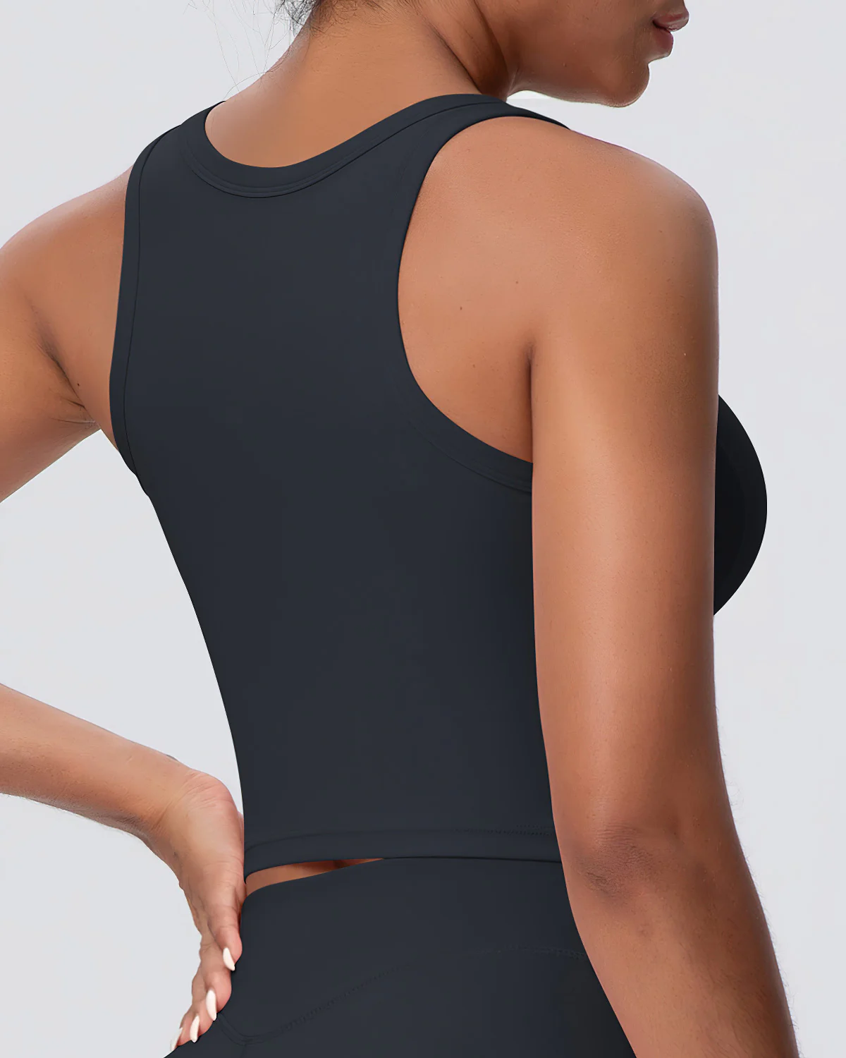 Gwen Racerback Top - Black - Image 4