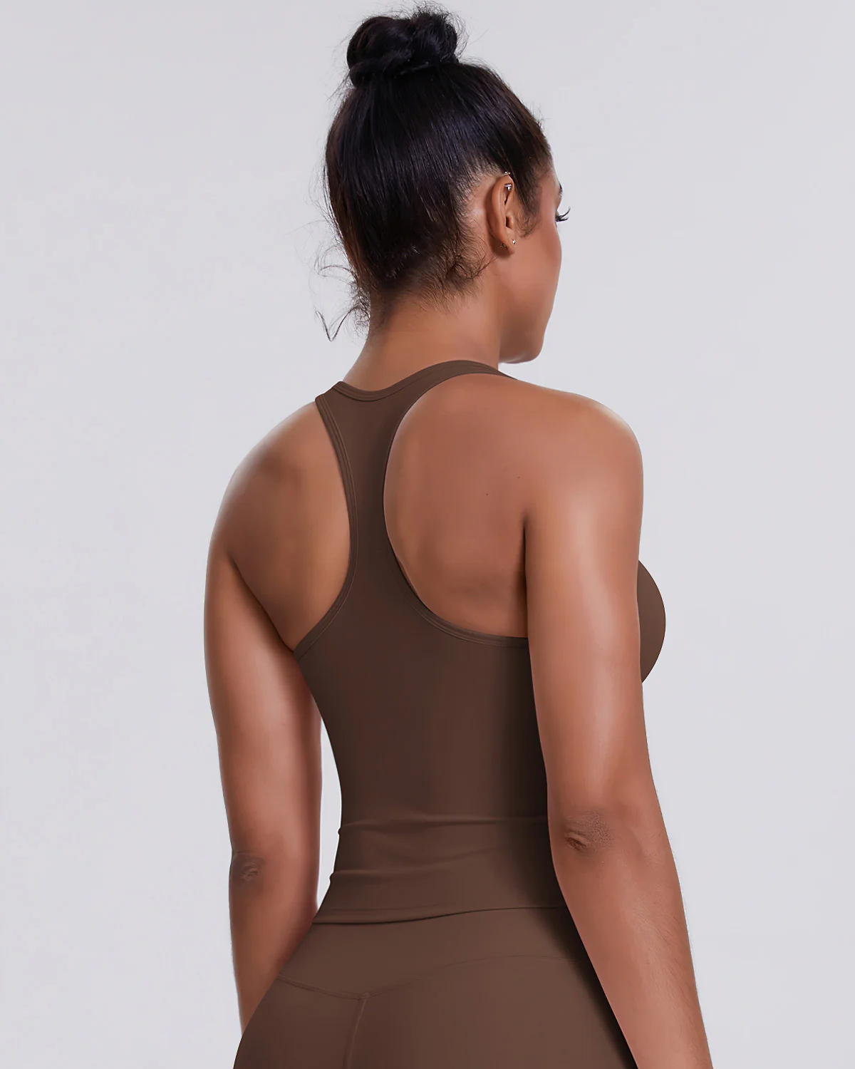 Gwen T-Back Top - Brown - Image 8