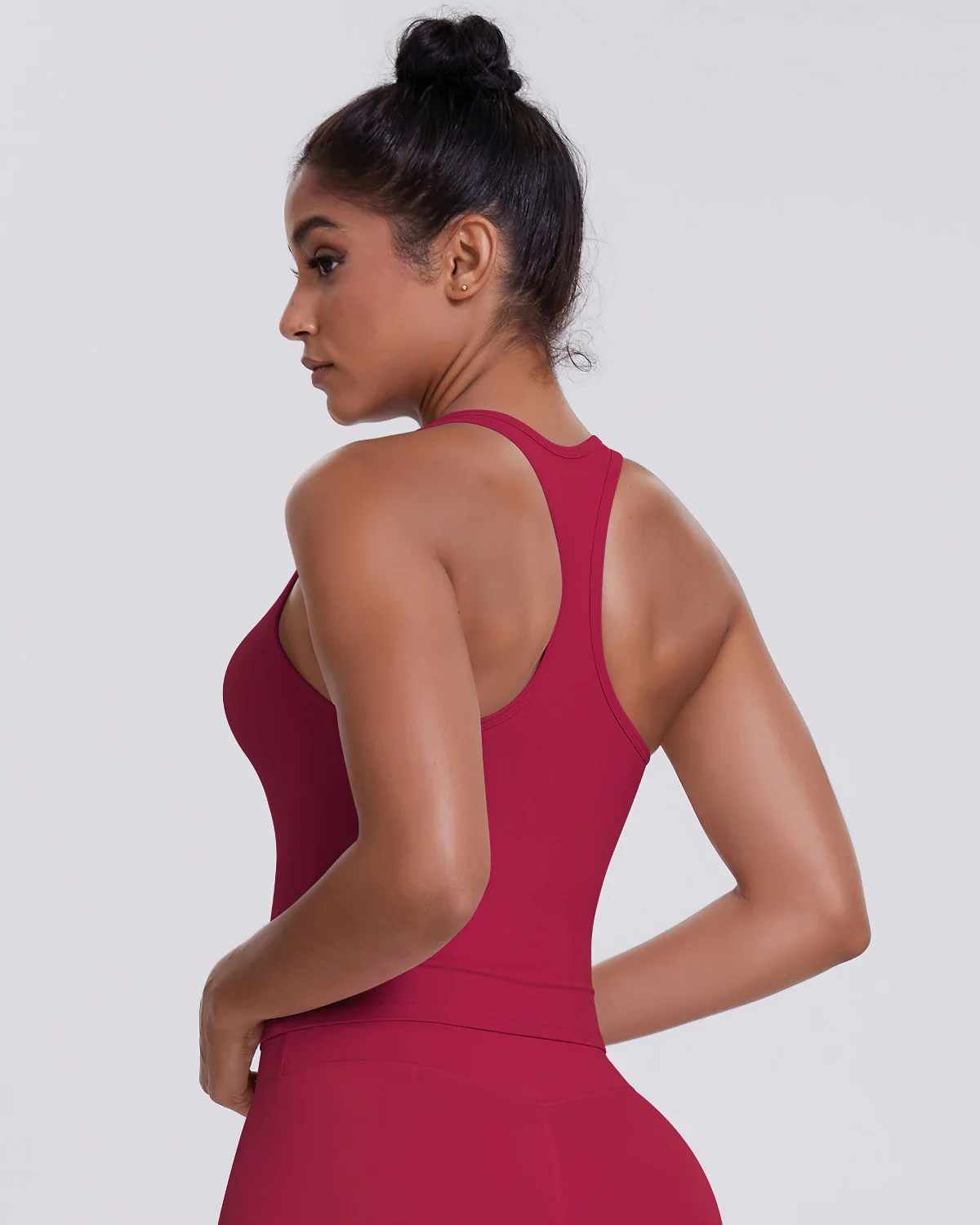 Gwen T-Back Top - Carmine - Image 7