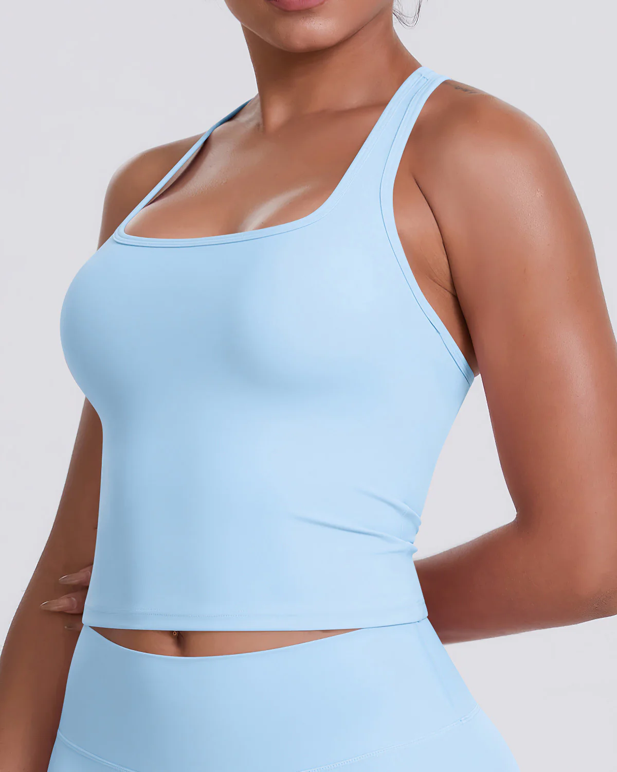 Gwen T-Back Top - Sky Blue - Image 4