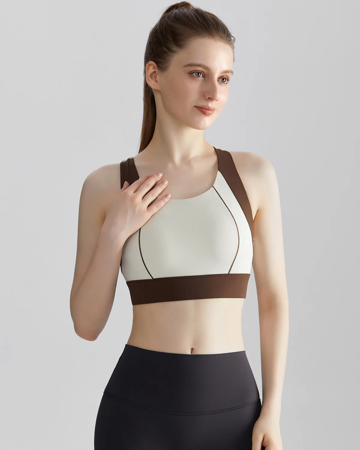 Hestia Sports Bra - Khaki - Image 3