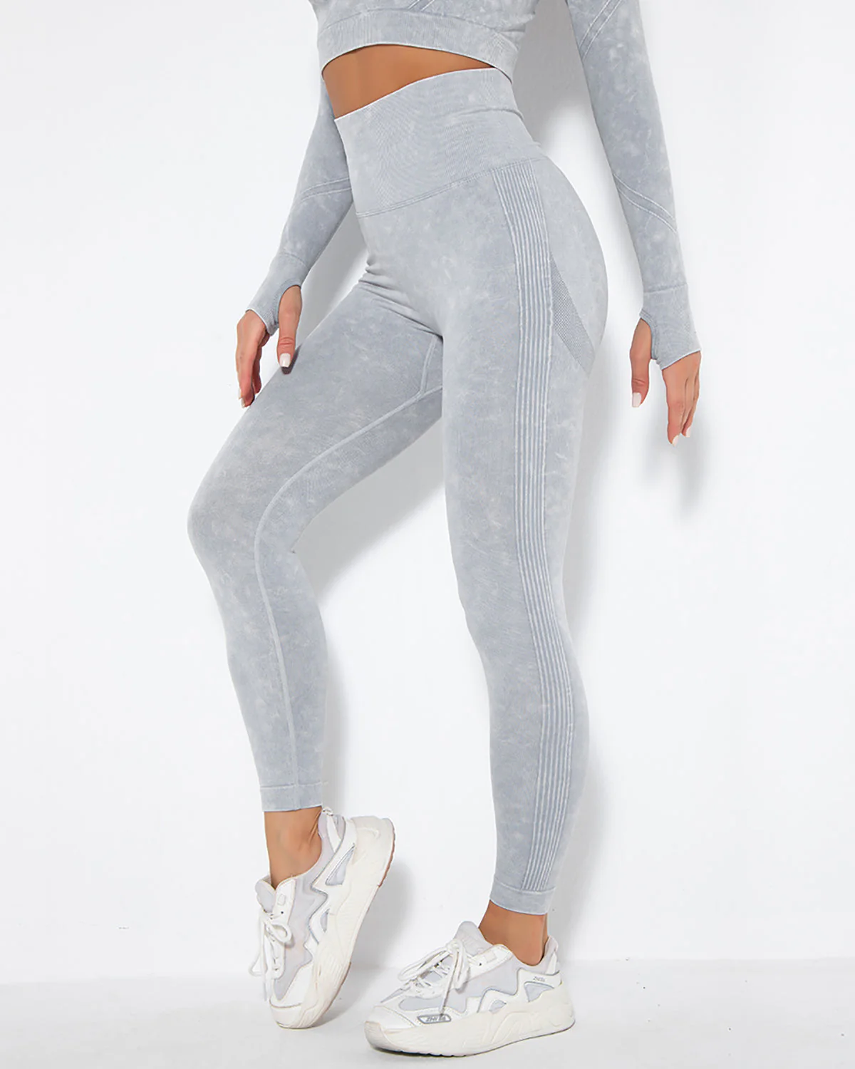 Idalyne Seamless Scrunch Leggings - Grey - Image 3