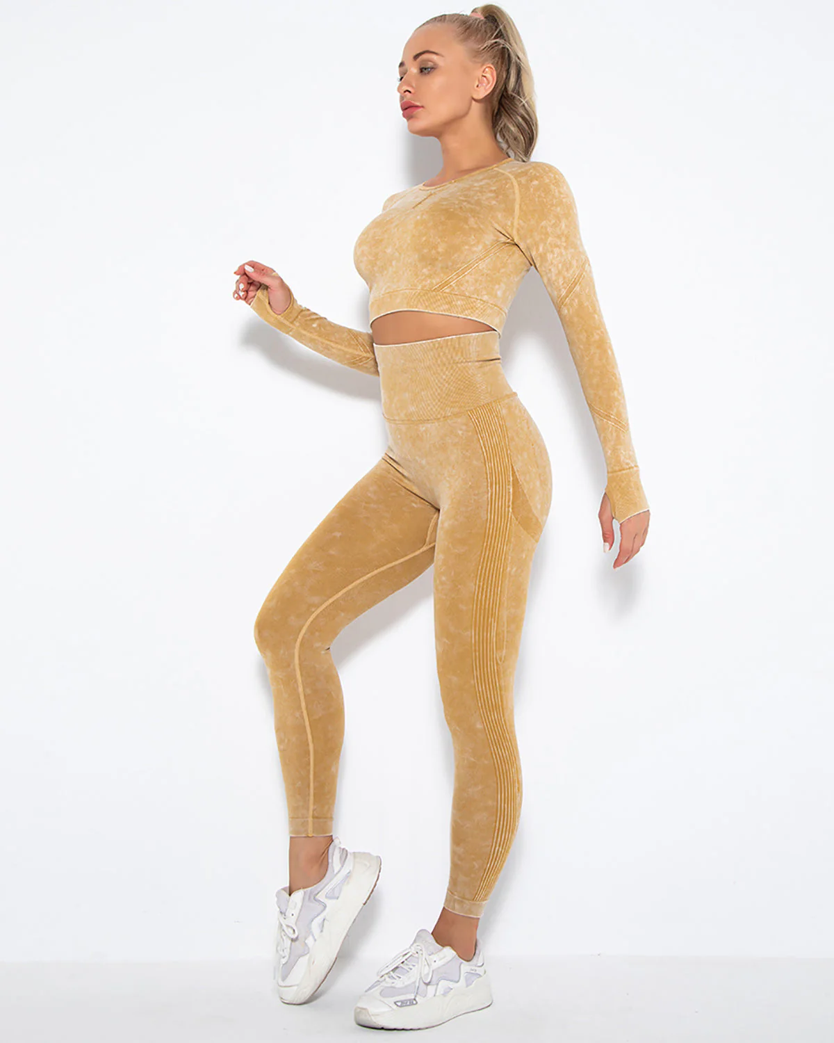 Idalyne Seamless Scrunch Leggings - Yellow - Image 8