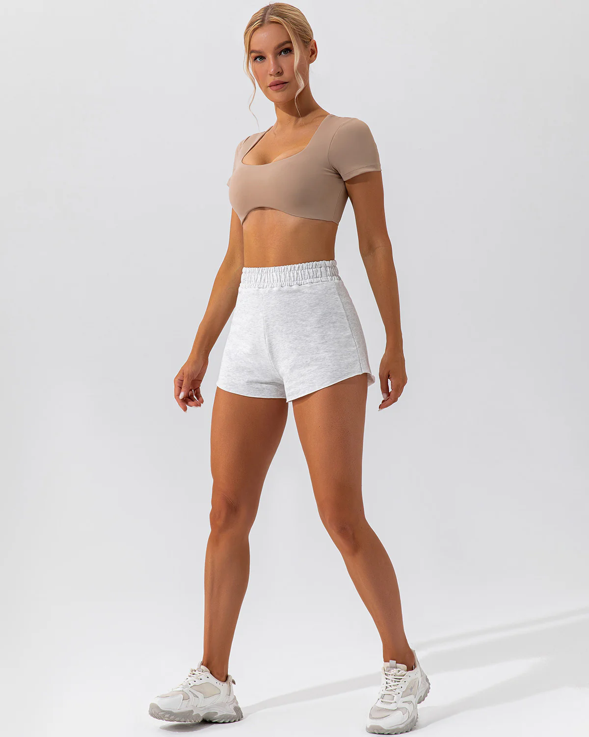 Kaia Athleisure Shorts - Heather Grey - Image 5