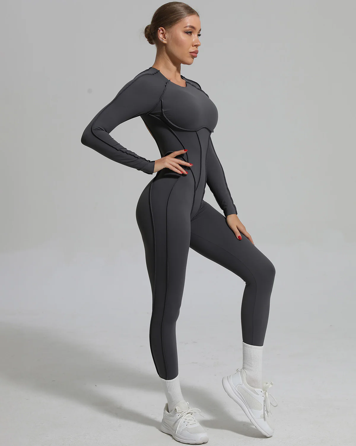 Kira Flex Jumpsuit - Grey - Image 4
