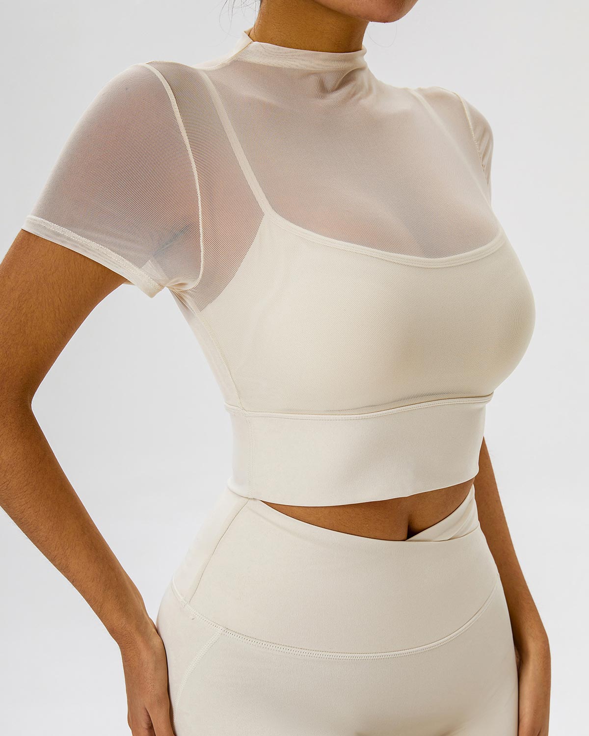 Nola Crop Top - Beige - Image 4