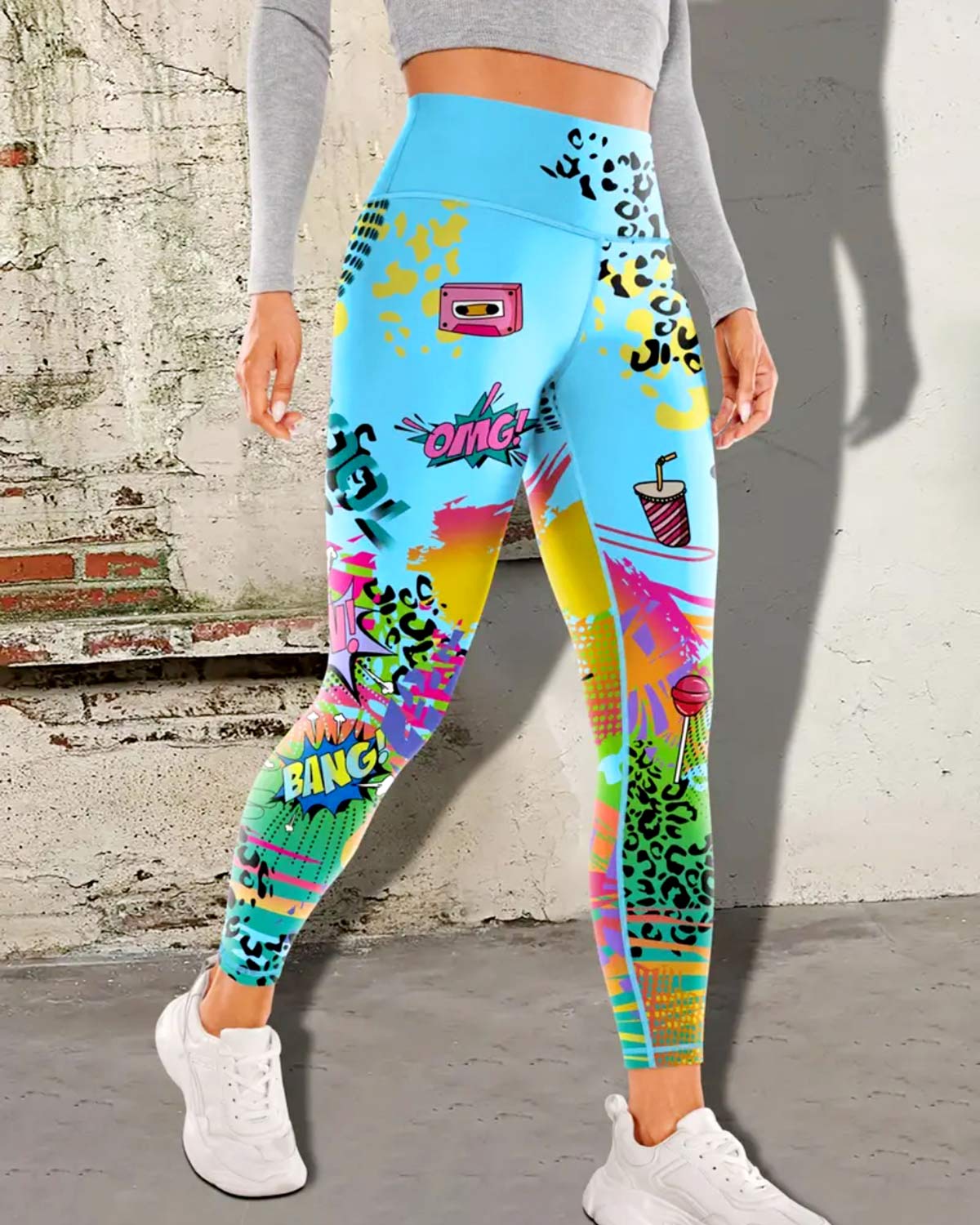 Retro Crush Leggings - Cyan - Image 3