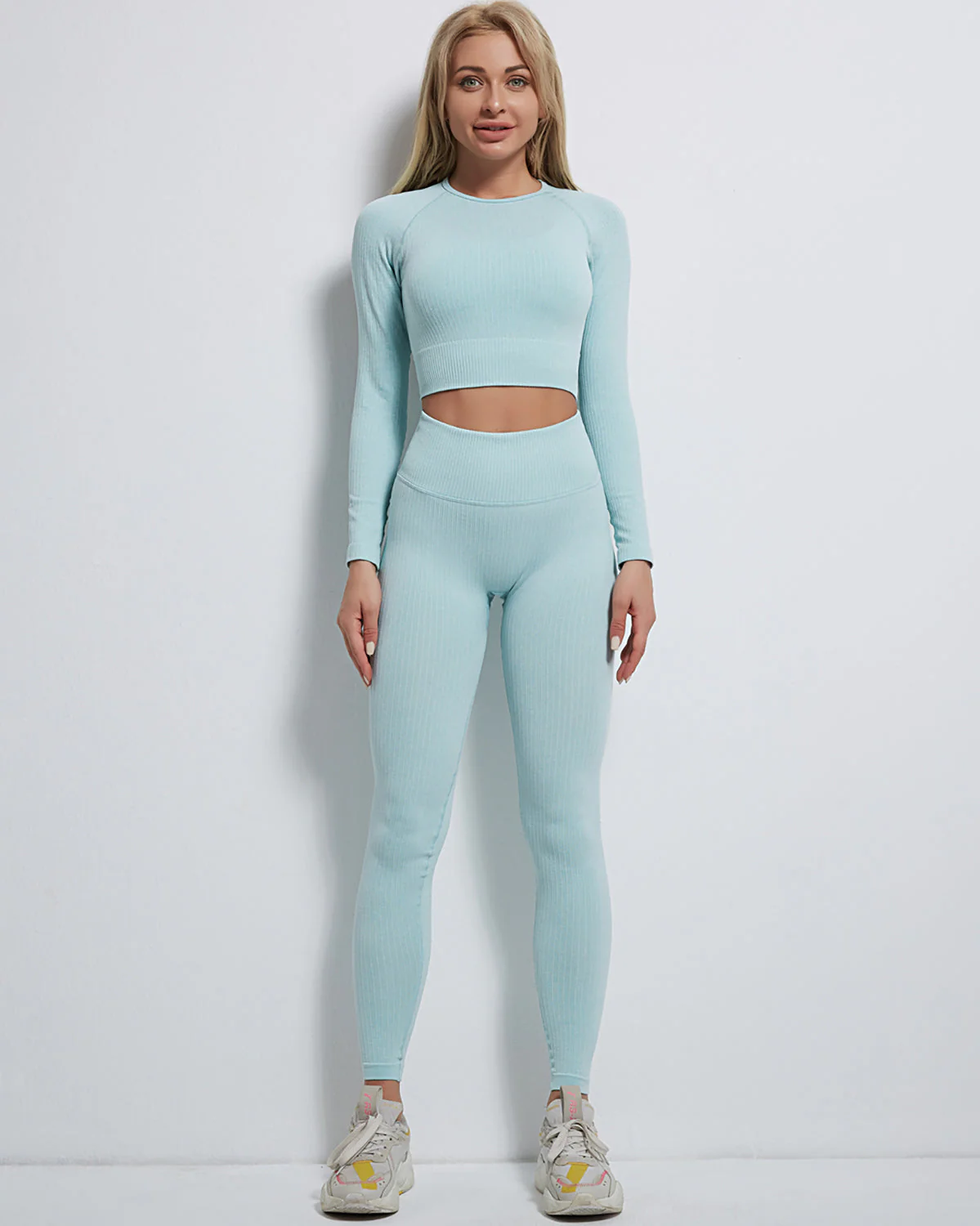 Rozy Ribbed Long Sleeve - Blue - Image 6