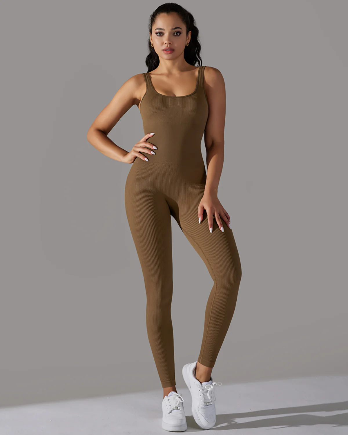 Veda Seamless Jumpsuit - Brown - Image 7