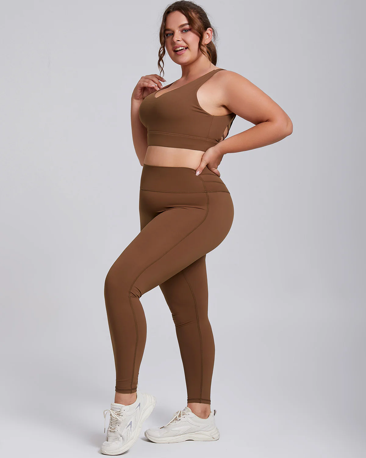 Viviana Plus Leggings - Brown - Image 5